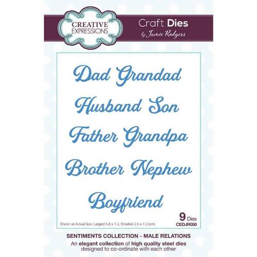 Creative Expressions Craft Dies - Sentiments Collection: Male Relations (by Jamie Rodgers)