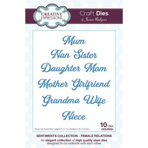 Creative Expressions Craft Dies - Sentiments Collection: Female Relations (by Jamie Rodgers)
