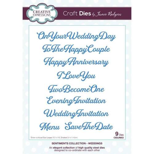 Creative Expressions Craft Dies - Sentiments Collection: Weddings (by Jamie Rodgers)