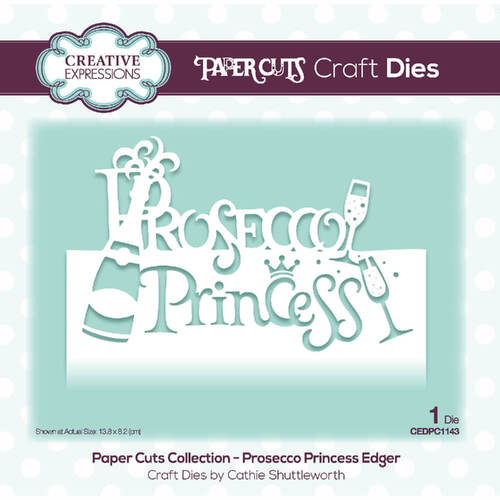 Creative Expressions Paper Cuts Edger Craft Dies - Prosecco Princess