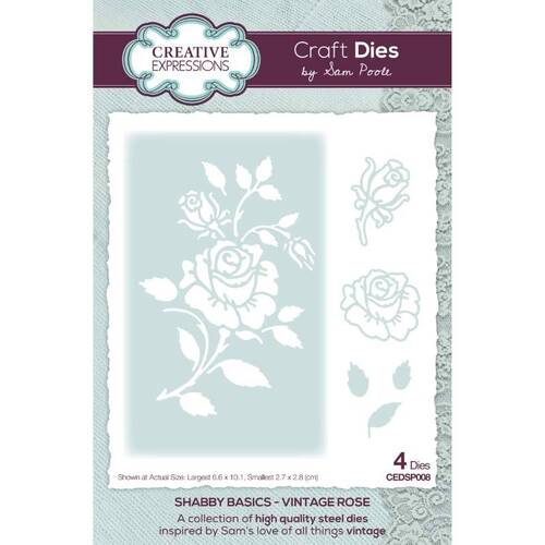 Creative Expressions Craft Dies - Shabby Basics: Vintage Rose (by Sam Poole)