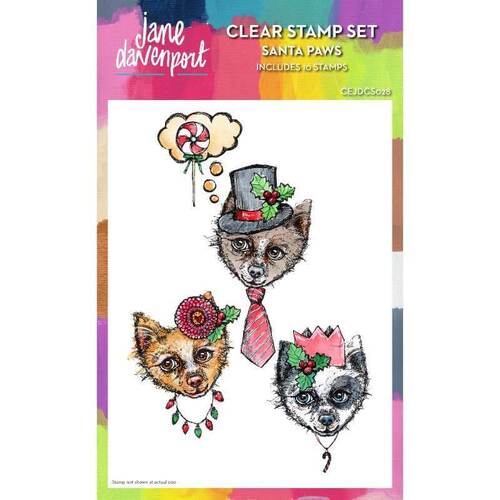 Creative Expressions Clear Stamps by Jane Davenport - Santa Paws (6in x 8in)