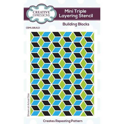 Creative Expressions Mini Triple Layering Stencil - Building Blocks (4" x 3")