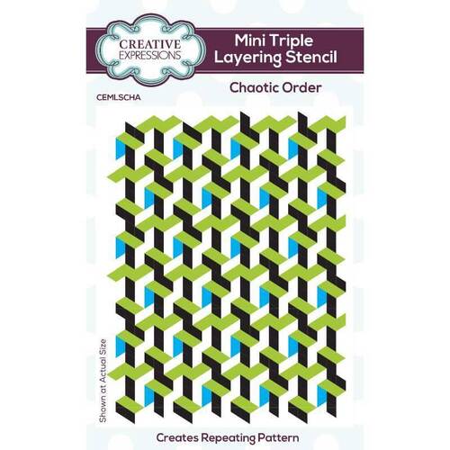 Creative Expressions Mini Triple Layering Stencil - Chaotic Order (4" x 3")