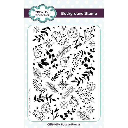 Creative Expressions Pre Cut Rubber Stamp - Festive Fronds (4" x 6")