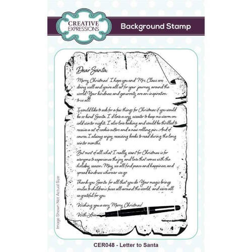 Creative Expressions Pre Cut Rubber Stamp - Letter to Santa (4" x 6")