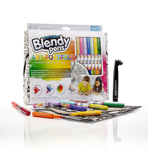 Chameleon Kidz Blendy Pens 14 Marker Art Portfolio Creativity Kit