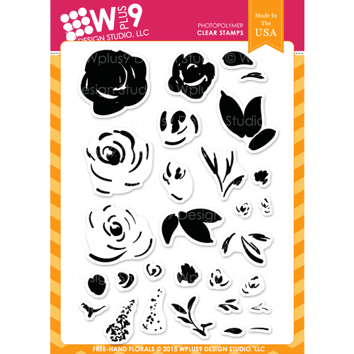 WPlus9 Design Stamps - Freehand Florals CL-WP9FHFL