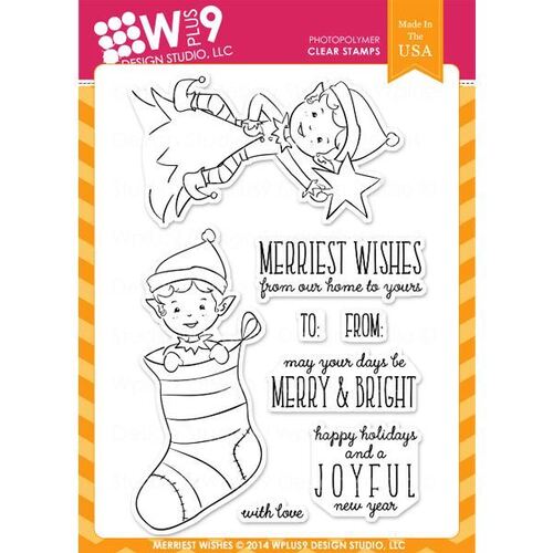 Wplus9 Design Stamps - Merriest Wishes