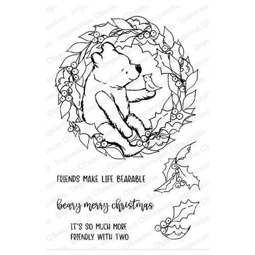 Impression Obsession Clear Stamps - Pooh Wreath CL1139