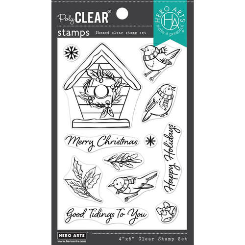 Hero Arts Clear Stamps 4"X6" - Christmas Robins CM551