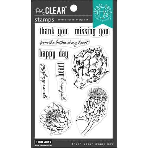Hero Arts Clear Stamps 4"X6" - Artichoke Blooms CM594