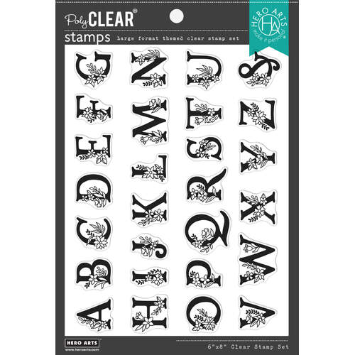 Hero Arts Clear Stamps 6"X8" - Floral Alphabet CM596