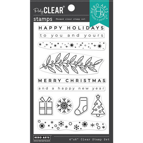Hero Arts Clear Stamps 4"X6" - Holiday Borders and Icons CM634