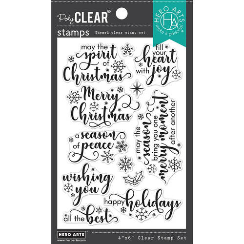 Hero Arts Clear Stamps 4"X6" - Snowflake Messages CM635