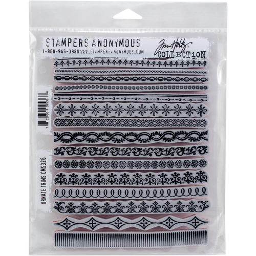 Stampers Anonymous Tim Holtz  Stamps 7"X8.5" - Ornate Trims CMS326