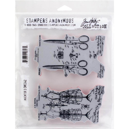 Tim Holtz Cling Rubber Stamps 7"X8.5" - Inventor 3 CMS342