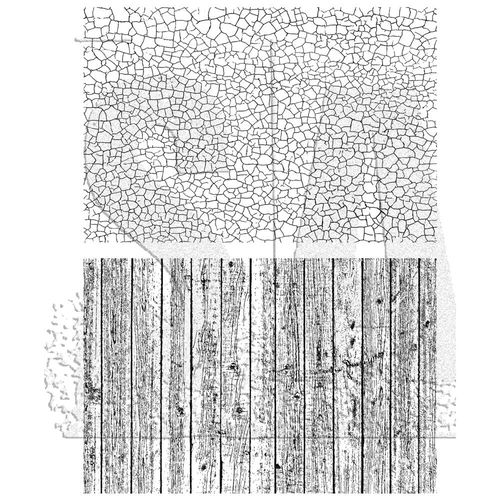 Tim Holtz Cling Rubber Stamps - Craze and Planks CMS344