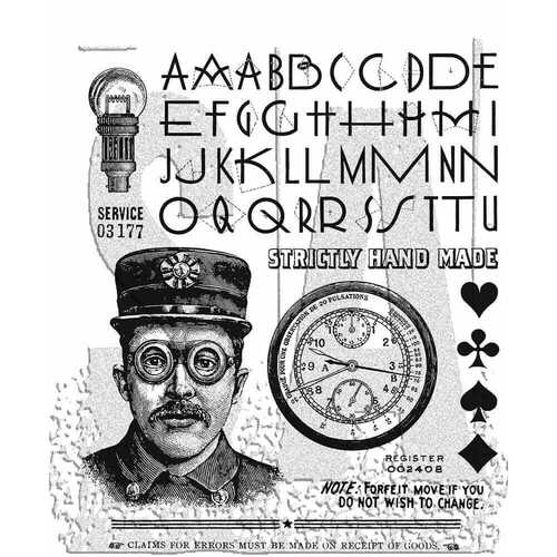 Tim Holtz Stampers Anonymous Cling Rubber Stamps - The Inspector CMS465