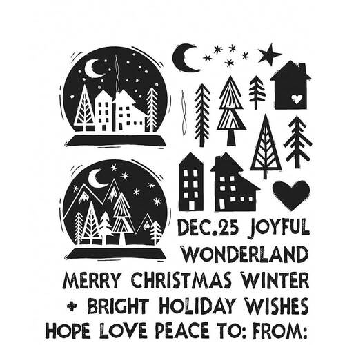 Tim Holtz Stampers Anonymous Cling Rubber Stamps - Festive Print CMS472