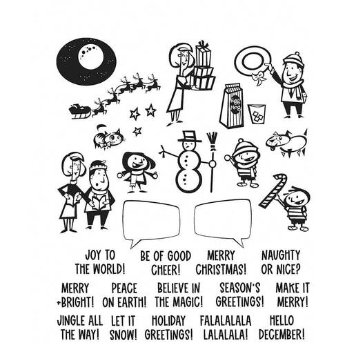Tim Holtz Stampers Anonymous Cling Rubber Stamps - Christmas Cartoons CMS473