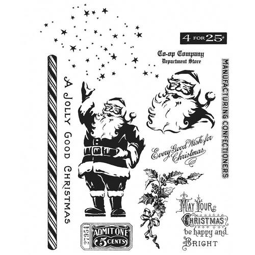 Tim Holtz Stampers Anonymous Cling Rubber Stamps - Jolly Holiday CMS474