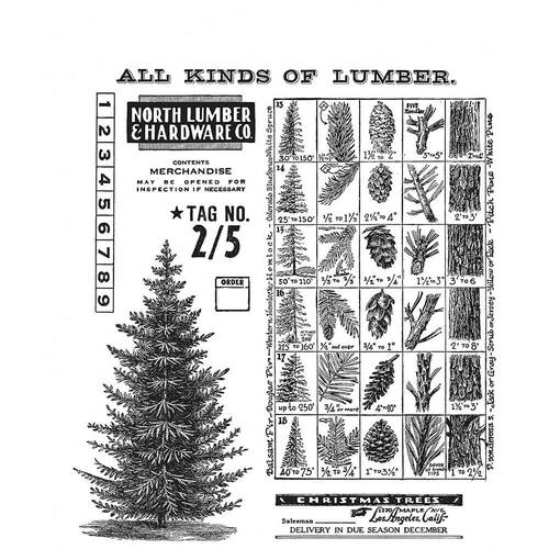 Tim Holtz Stampers Anonymous Cling Rubber Stamps - Winter Woodlands CMS476