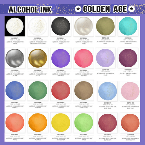 Couture Creations Alcohol Ink Golden Age Collection 24 INKS BUNDLE