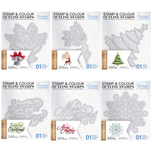 Couture Creations DECK THE HALLS Christmas Stamps -  6 Designs available