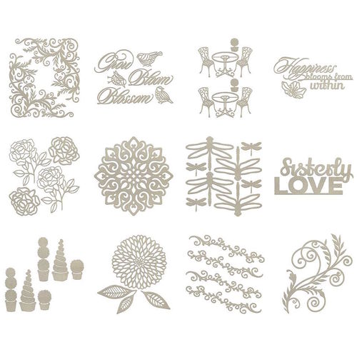 Couture Creations Le Petite Jardin Chipboard Collection