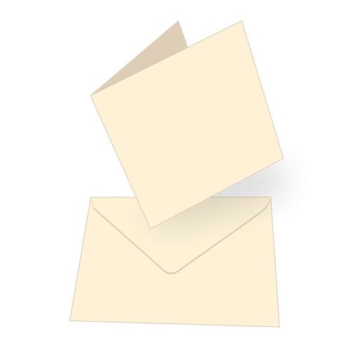 Card + Envelope Pack - Cream Square 50 sheets CO724846