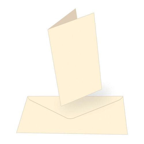 Card + Envelope Pack - Cream Tall 50 sheets CO724848