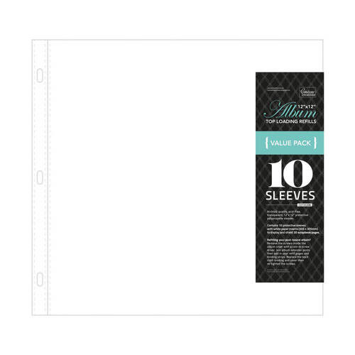 Scrapbook Album Refills - Standard 12x12 (10pc, White Paper Insert)