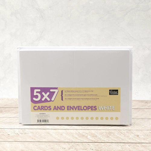 Couture Creations Card + Envelope Pack - White 5x7 (50 Sets) CO725815
