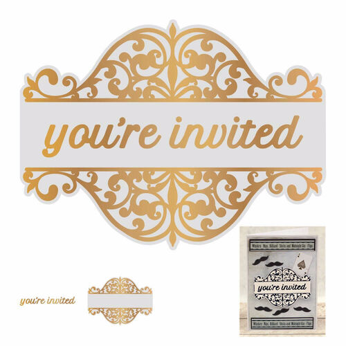 Couture Creations Gentleman Emporium Cut, Foil and Emboss - You're Invited Tag Set (1pc)