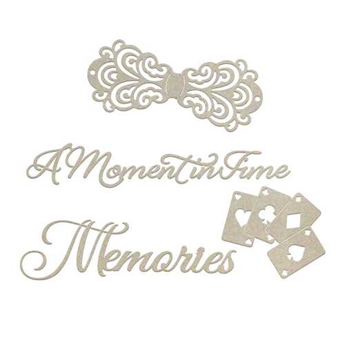 Couture Creations Gentlemans Emporium Chipboard - Moments and Memories Set (4pc) (discontinued)