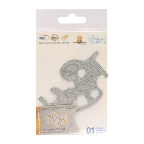 Couture Creations Cut, Foil and Emboss Die Set - Thanks (1pc) (Discontinued)