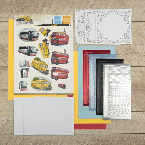 Card Kit 3D Diecut Decoupage Set - Its a Mans World - BUSES