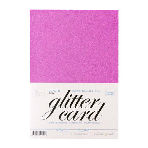 Couture Creations A4 Glitter Card - Pink CO727168 (250gsm 10/pk)