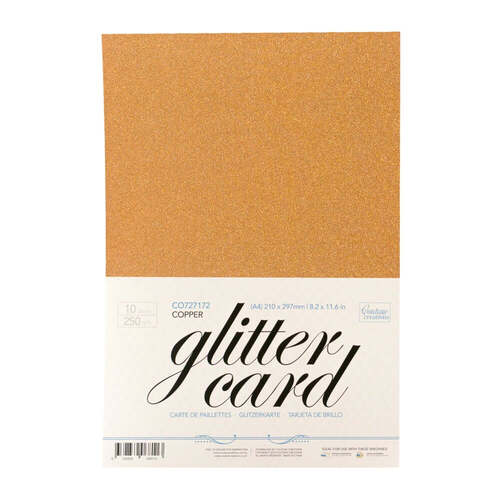 Couture Creations A4 Glitter Card - Copper CO727172 (250gsm 10/pk)