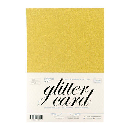 Couture Creations A4 Glitter Card - Gold CO727173 (250gsm 10/pk)