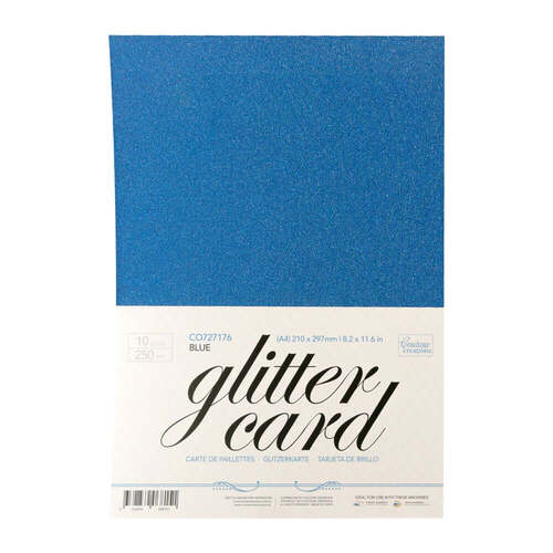 Couture Creations A4 Glitter Card - Blue CO727176 (250gsm 10/pk)