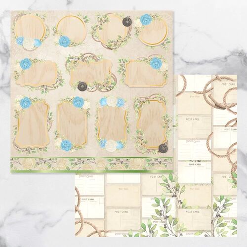 Couture Creations 12x12 Double Sided Patterned Paper - New Adventures Sheet #12 
