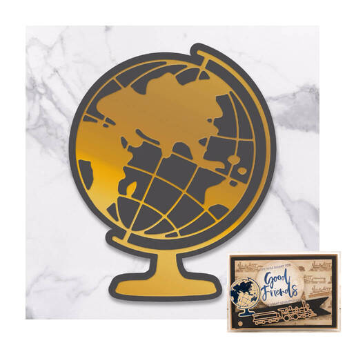 Cut & Create Die Hot Foil Stamp - Globe (1pc) - 42.4 x 53mm