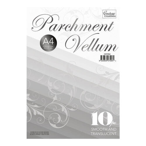 Couture Creations Parchment Vellum A4 110gsm 10pc 210 x 297mm