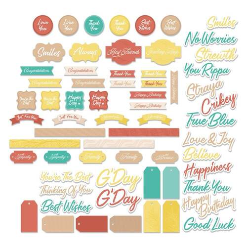Couture Creations Diecut Sentiment Set - Sweeping Plains (64pc) CO727981