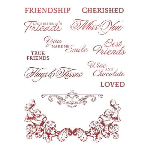 Couture Creations Stamp Set - Blooming Friendship - Cherished Friends (12pc)