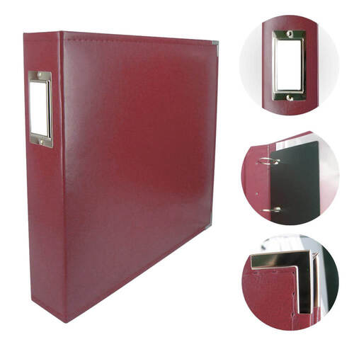 Scrapbook Classic Superior Leather D-Ring Album - Wine Red