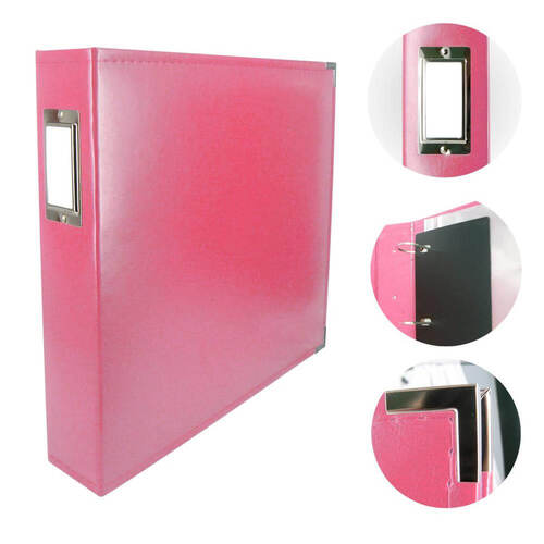 Scrapbook Classic Superior Leather D-Ring Album - Strawberry Pink