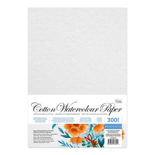 Couture Creations Cotton Watercolour Paper (300gsm/10 Sheets) (210 x 297mm)